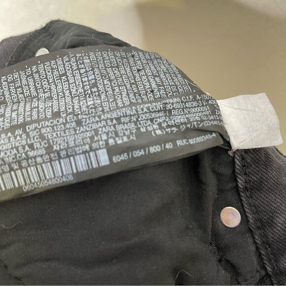 Zara High Waist Raw Hem Culotte Jeans Carbon Black 8 - Picture 7 of 7